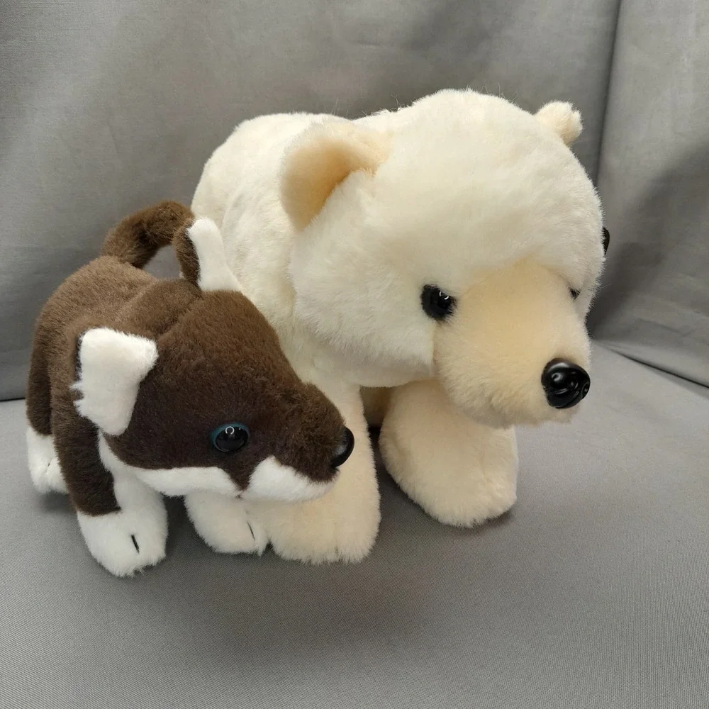 Wild Republic Unlikely Friendships Plush Sled Dog & Polar Bear Stuffed Animals